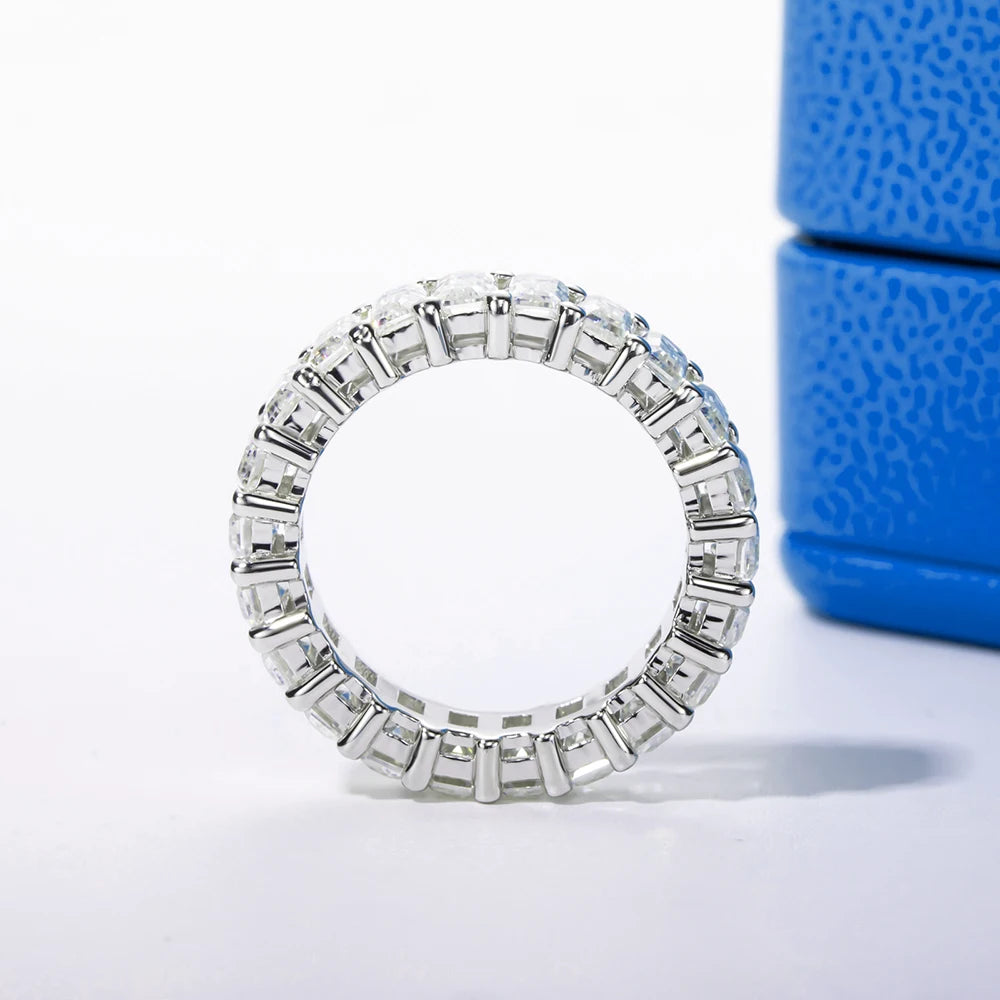 Bague Moissanite Coupe Émeraude 3×5mm Argent 925 – CLEVI Paris