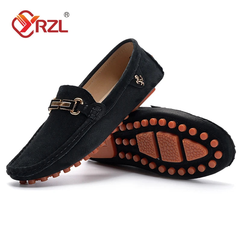 Mocassins Homme Daim Slip-On Décor Métallique Grande Taille | 4 Coloris, Tailles 37-48 – CLEVI Paris