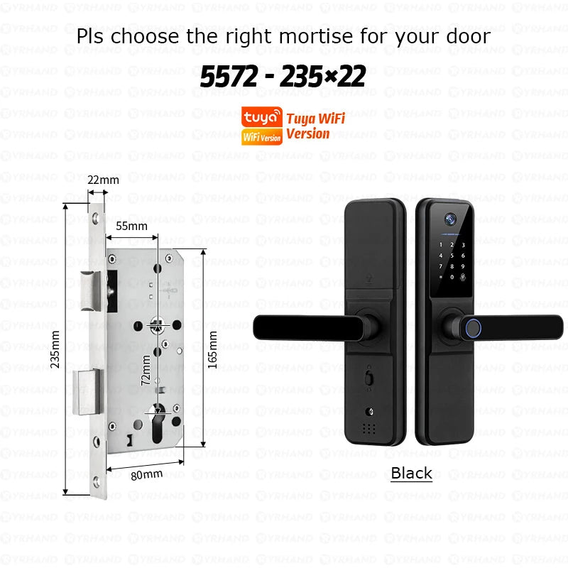 Serrure Connectée YRHAND H01 IP66 Caméra Sonnette WiFi Tuya Empreinte Digitale – CLEVI Paris
