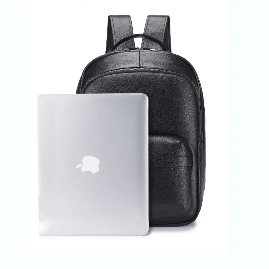Sac à Dos Homme Cuir Vache Véritable Imperméable 41x28cm 20-35L – CLEVI Paris