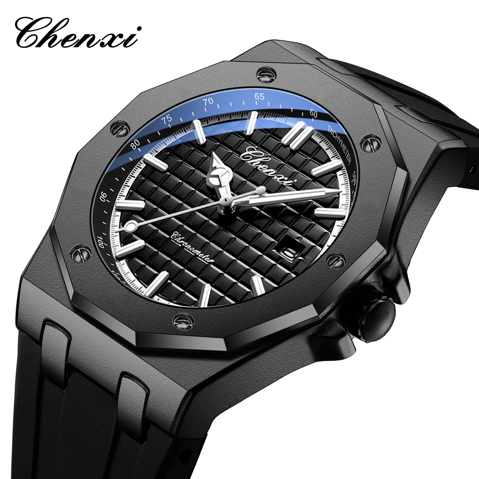 Montre CHENXI 8268 Homme Silicone Waterproof Calendrier Lumineuse – CLEVI Paris