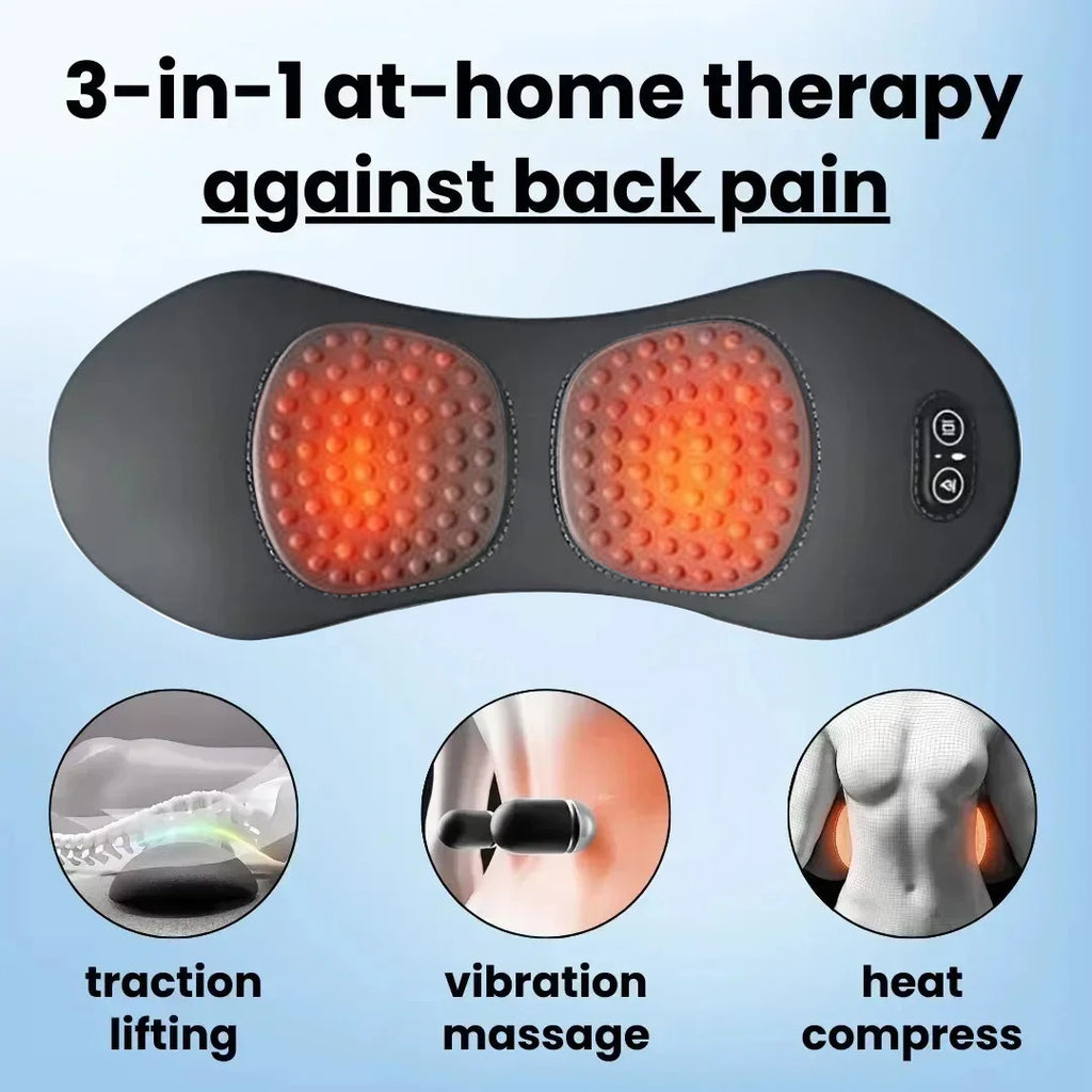 Masseur Dorsal 3-en-1 — Traction Lombaire, Thermothérapie & Massage Vibrant | CLEVI Paris