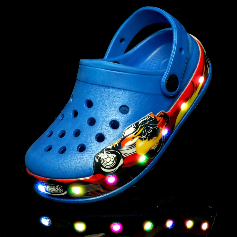 Sandales LED Lumineuses Enfant – Cartoon Antidérapantes Plage Été