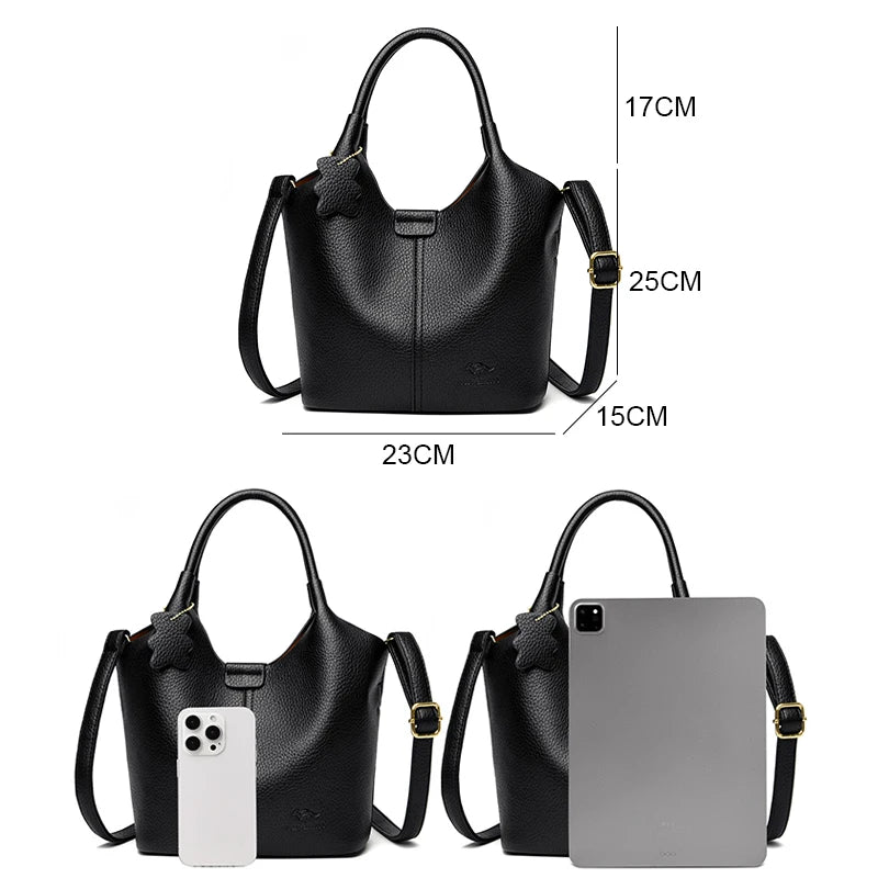 Sac à Main Femme Cuir PU Souple Grande Capacité 5 Poches – CLEVI Paris