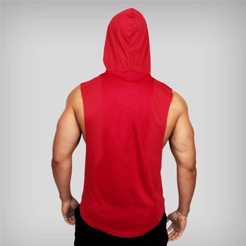 Débardeur à Capuche Homme – Coton | Sans Manches | Fitness & Running