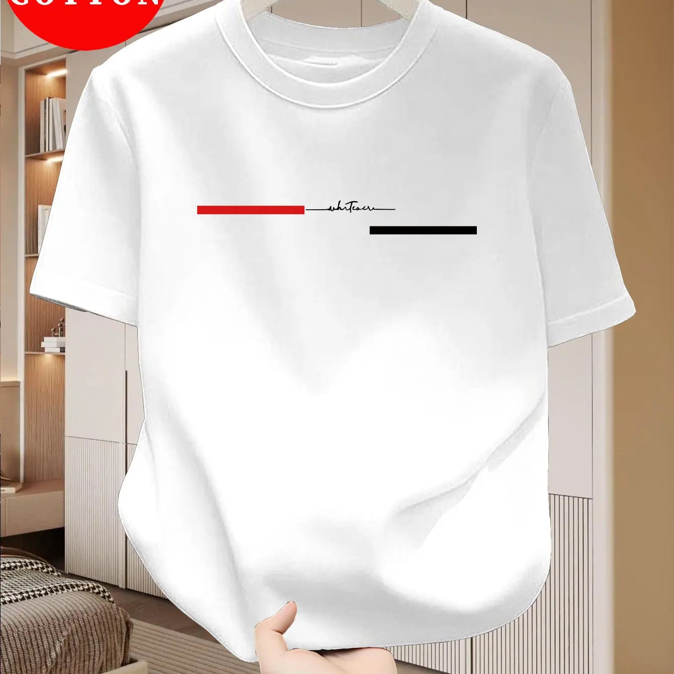 T-Shirt Homme 100% Coton Loose Col Rond Imprimé Lettres Style Américain 18 Coloris – CLEVI Paris