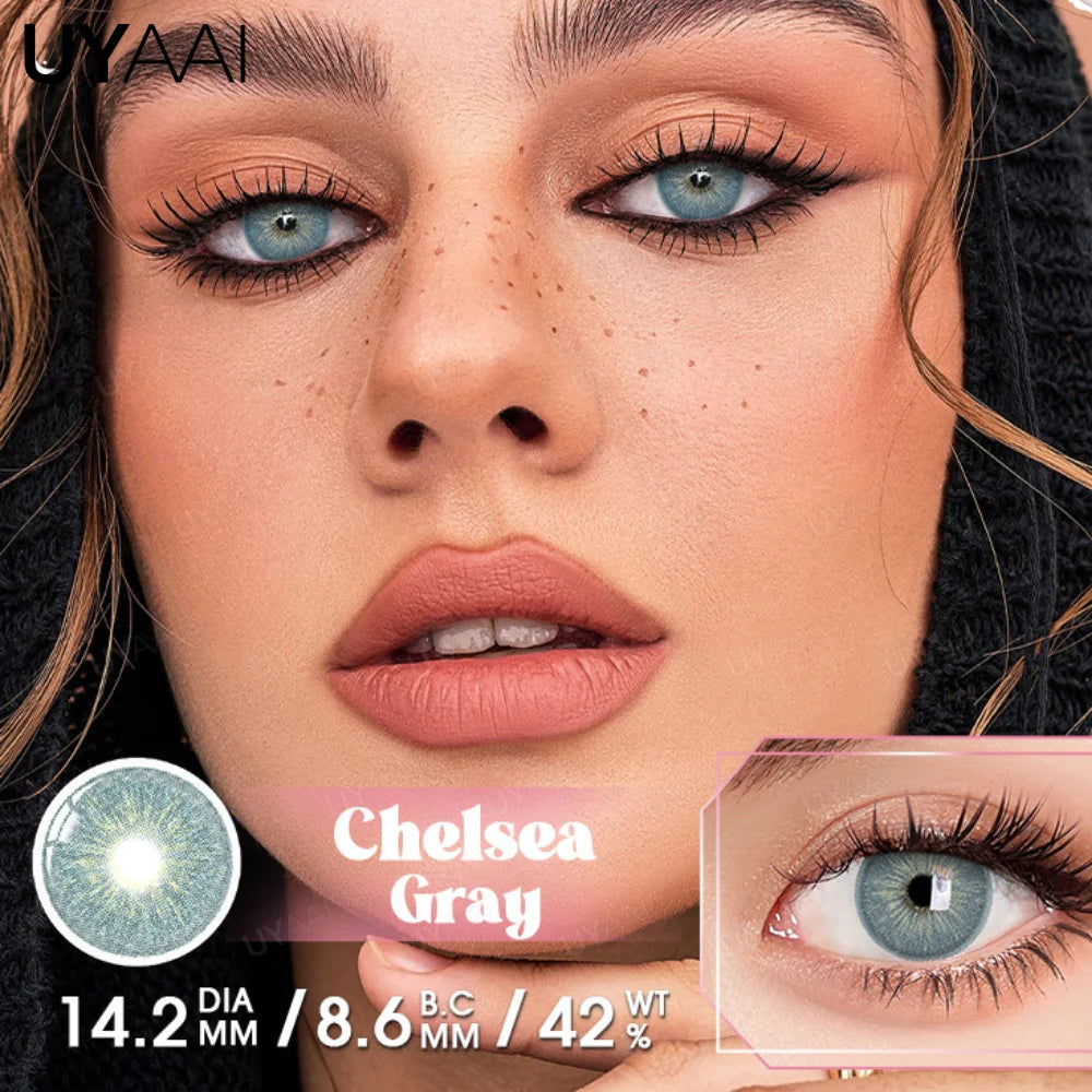 Lentilles de Contact Colorées UYAAI – 14 Teintes Naturelles, Sans Correction, Port Annuel