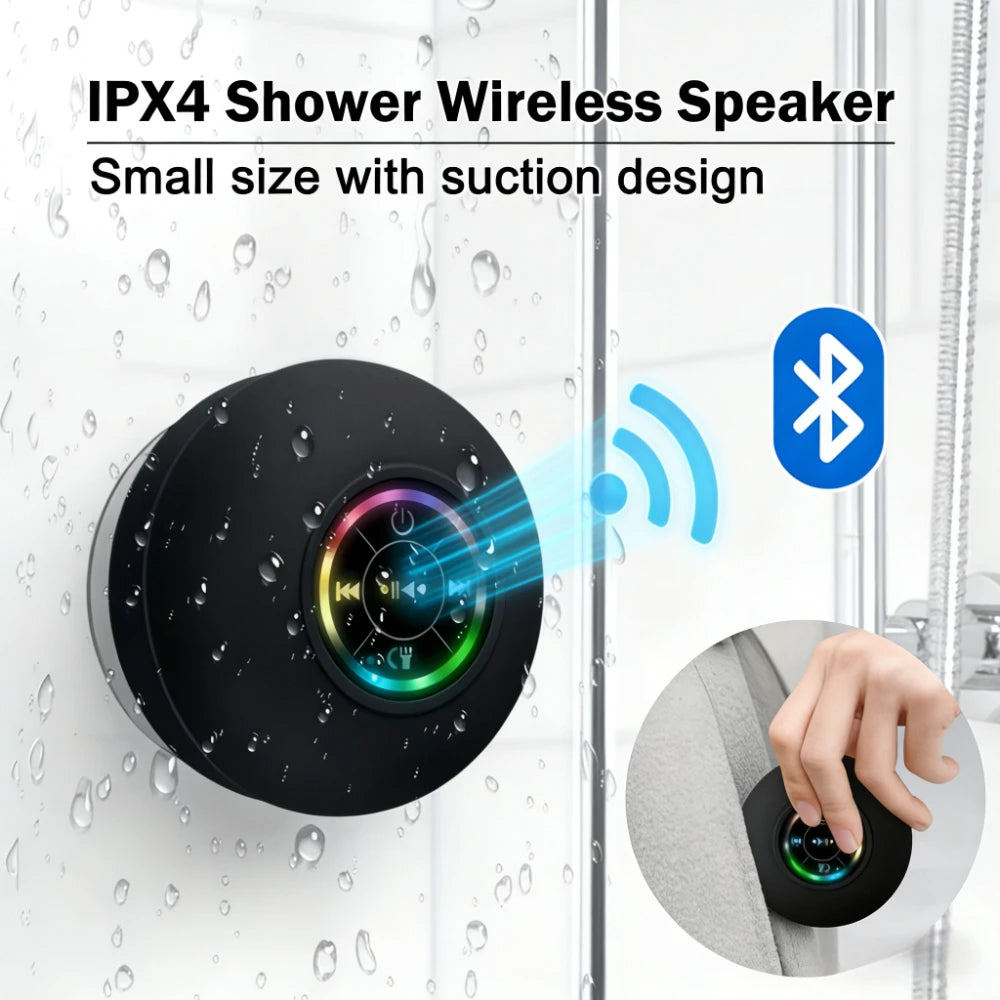 Enceinte Bluetooth Waterproof Ventouse — Salle de Bain & Outdoor — CLEVI Paris