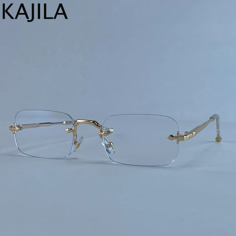 Lunettes de Soleil Sans Monture Rectangulaires Punk UV400 Dégradé Homme Vintage – CLEVI Paris
