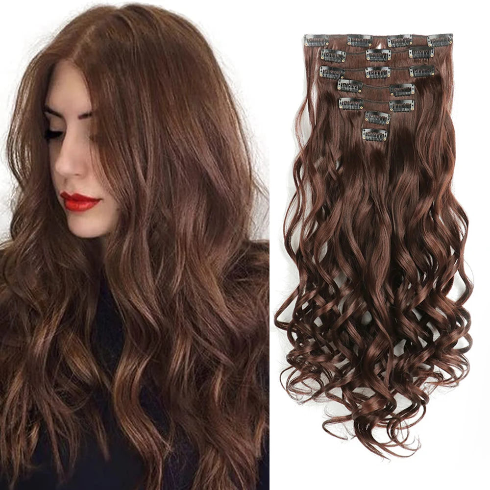 Extensions à clips synthétiques ondulées 22 pouces – CLEVI Paris