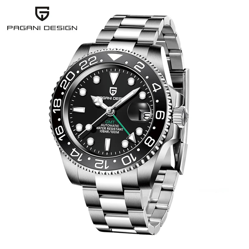 Montre GMT Automatique Homme Pagani Design PD-1662 Saphir Lunette Céramique 100m – CLEVI Paris