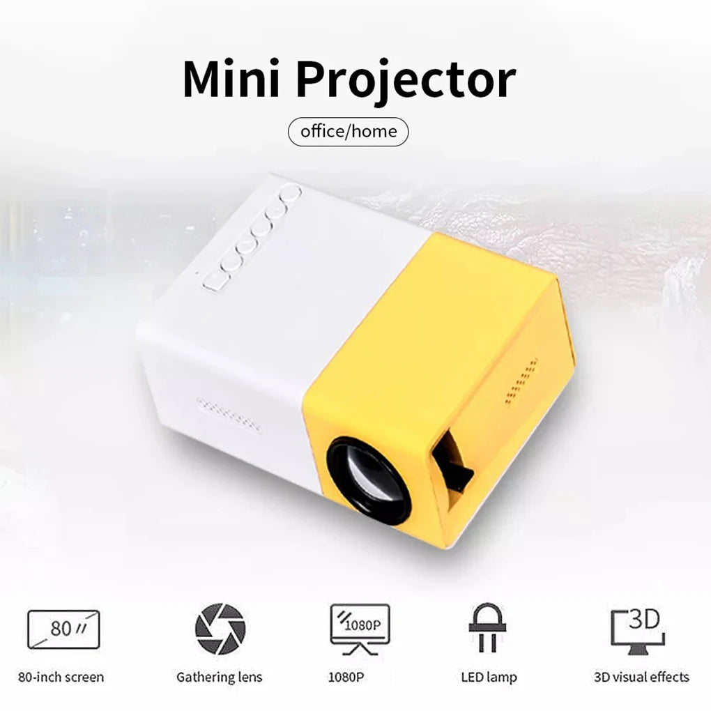 Mini Projecteur Portable Worallymy T4 — Full HD 1080P, LED, Correction Keystone, Télécommande, Maison & Outdoor | CLEVI Paris