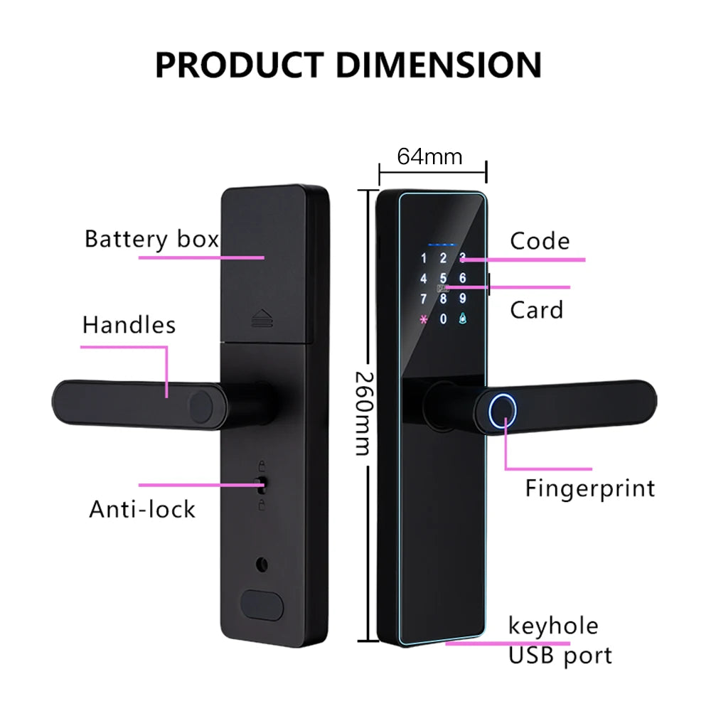 Serrure Connectée F21 Empreinte Digitale WiFi Tuya Intégré – CLEVI Paris