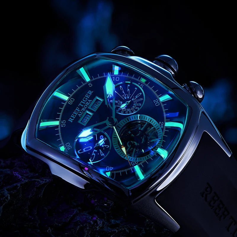 Montre Mécanique Homme Reef Tiger RGA3069 – Tourbillon Automatique, Acier 316L & 13 Coloris