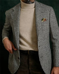 Blazer homme pied-de-poule, coupe ajustée – CLEVI Paris