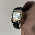 Montre Quartz Homme BLUO – Carrée Chiffres Romains Bracelet Cuir Affichage Date – CLEVI Paris