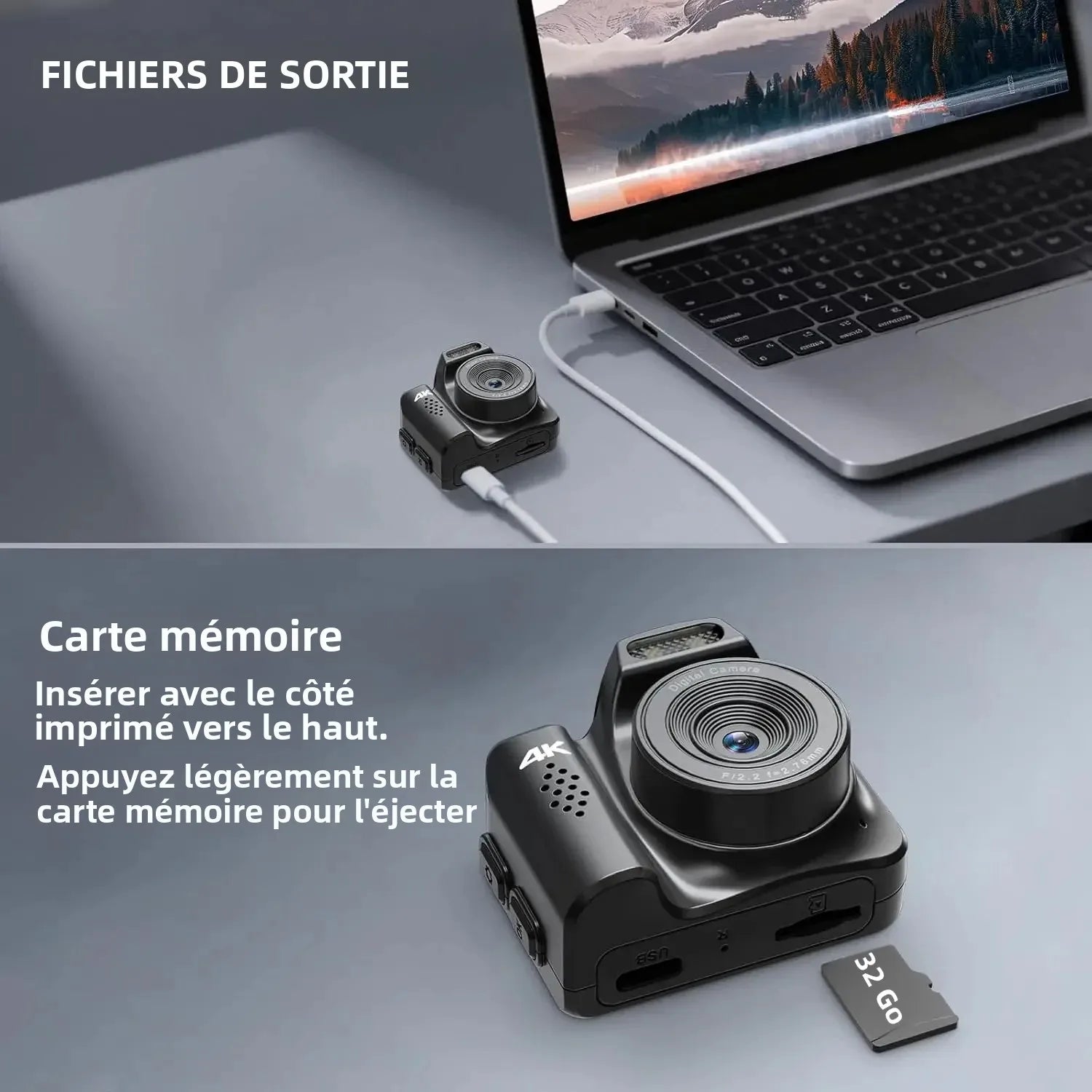 Mini Caméra Porte-clés OBIJOYI HJD-2 4K 64MP – Écran IPS 1,54", Flash LED, Angle 78°, Ultra-Compacte 30g, microSD en Option