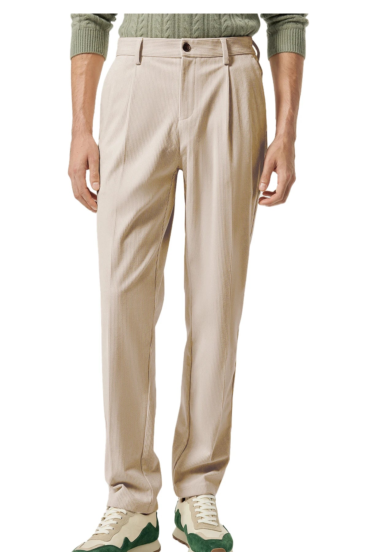 Pantalon homme en velours côtelé taille haute – CLEVI Paris