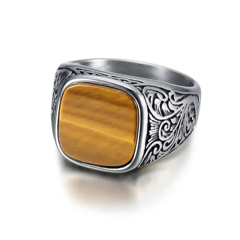 Bague Homme en Acier Inoxydable et Zircon – CLEVI Paris