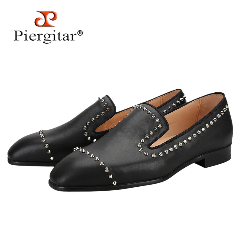 Loafers Cuir de Veau Rivets Homme Semelle Rouge Fait Main – CLEVI Paris