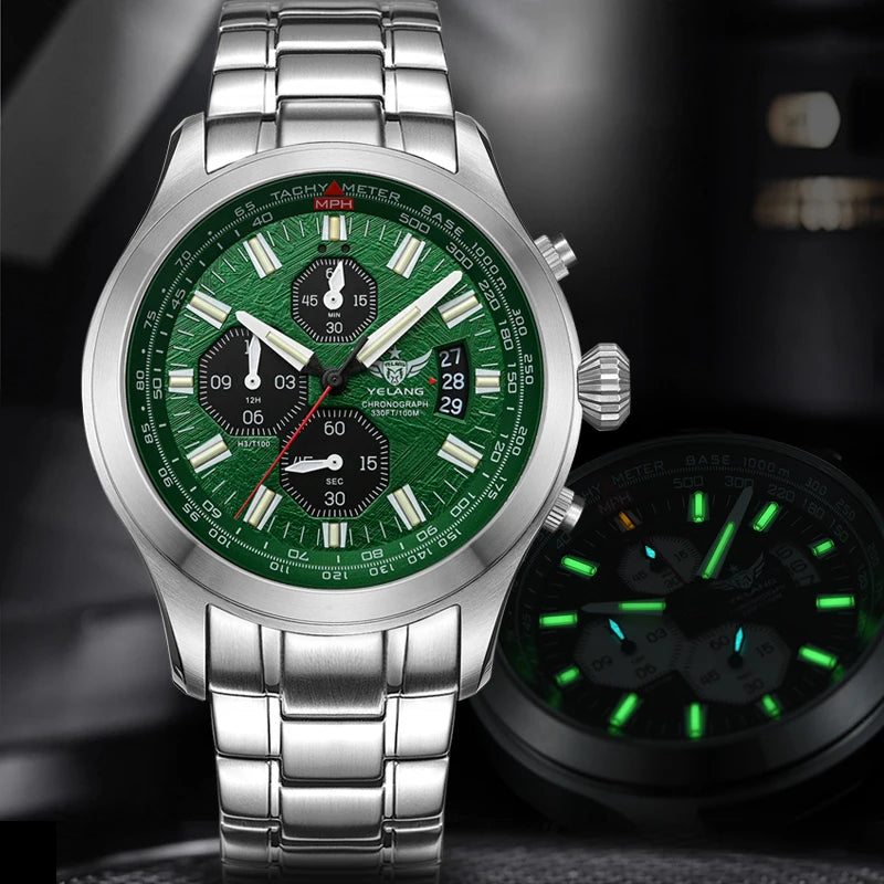 Montre Quartz Homme YELANG V1029S – 42mm, Miyota OS10, Saphir & Étanche 100m