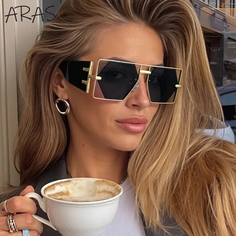 Lunettes de Soleil Steampunk Hexagonales Monture Alliage Creusée Dégradé UV400 Unisexe – CLEVI Paris