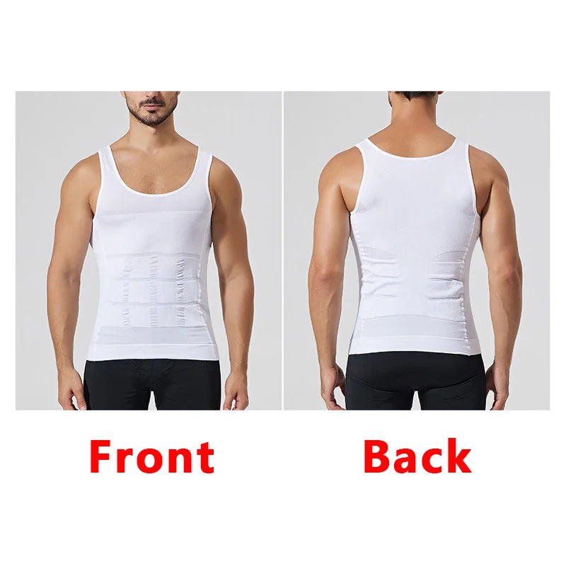 Débardeur Gainant Homme Sans Couture Compression Taille Ventre — CLEVI Paris