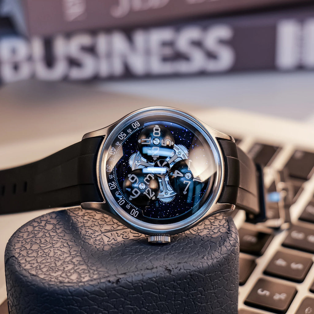 Montre Homme Automatique Trisome Étoile Planète Super Lumineux Oblvlo – CLEVI Paris