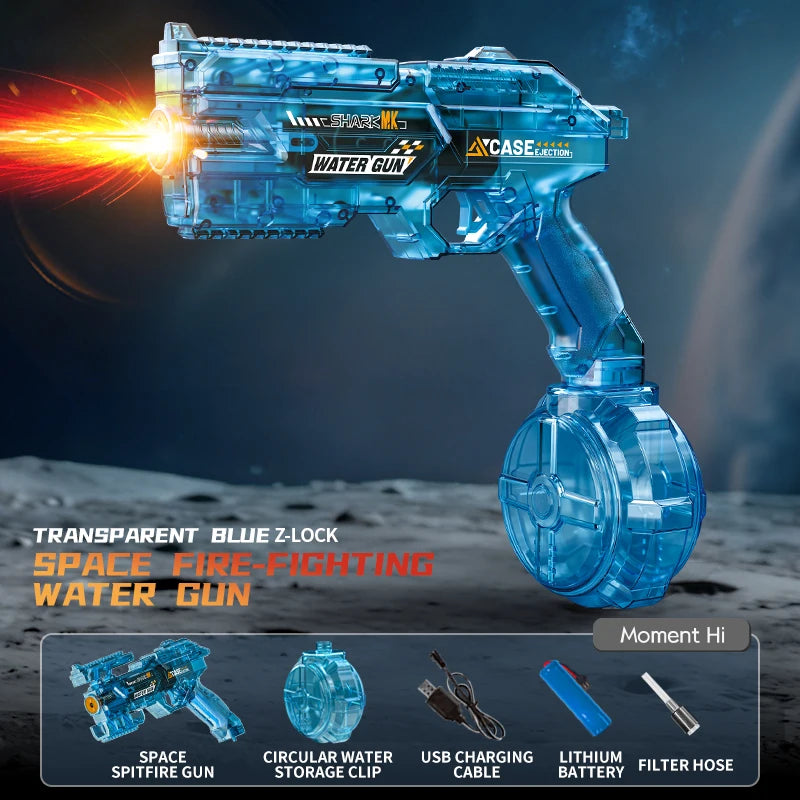 Pistolet à Eau Électrique Puissant – Rechargeable, Aspiration Auto, Adultes & Enfants – CLEVI Paris