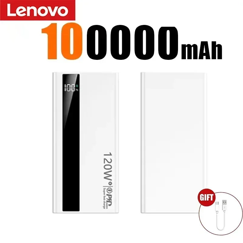 Batterie Externe Lenovo 3C 120W LED Portable 50-200000mAh – CLEVI Paris