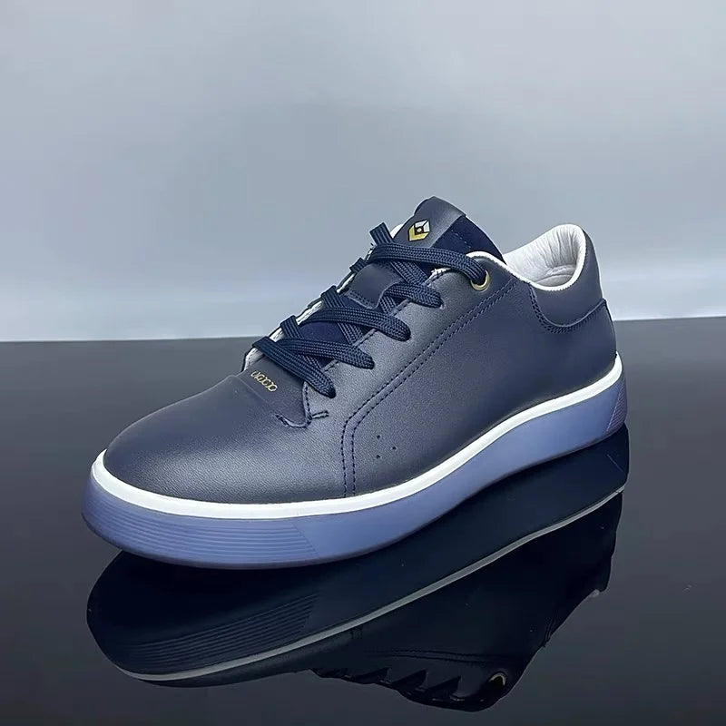 Sneakers Homme Cuir Vache Véritable Respirant Semelle TPU Antidérapante Plateforme VRKK – CLEVI Paris