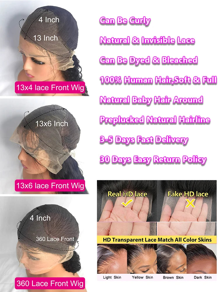 Perruque HD Lace Body Wave Cheveux Humains – CLEVI Paris