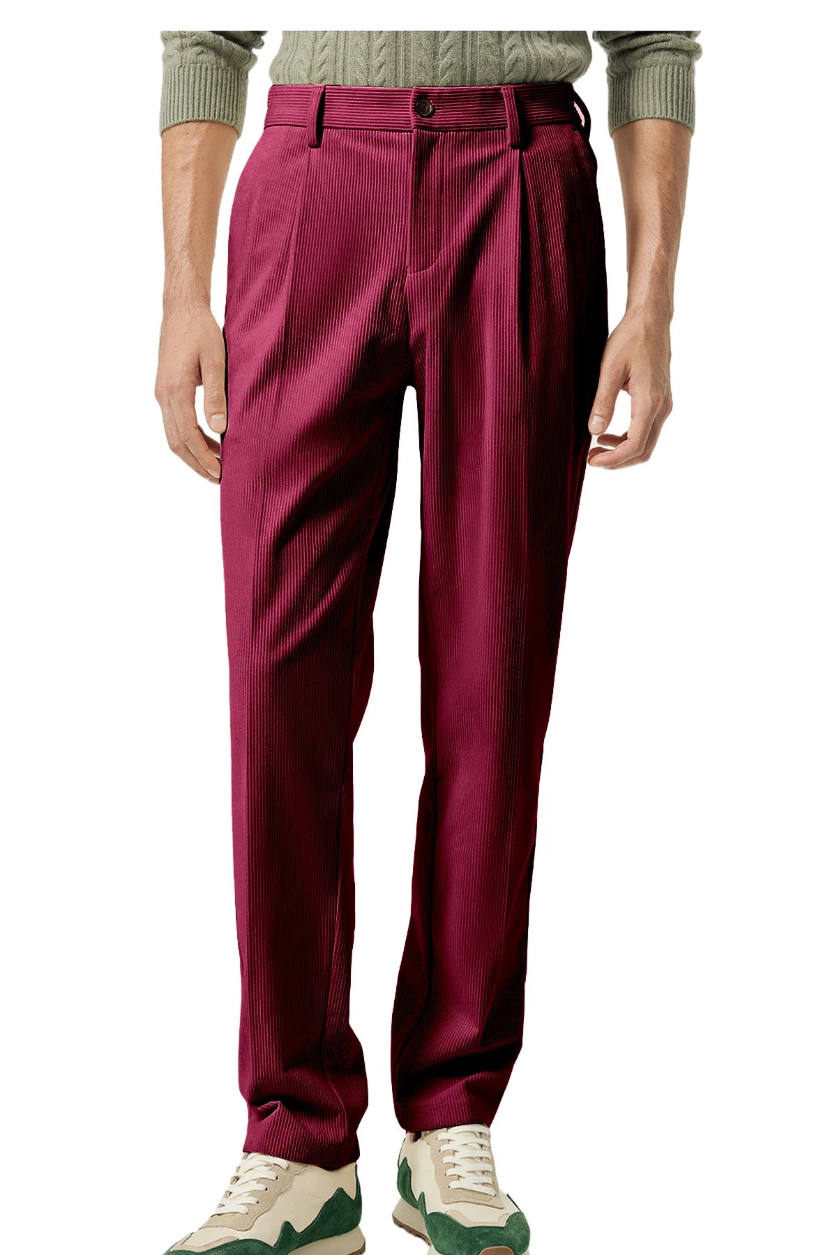 Pantalon homme en velours côtelé taille haute – CLEVI Paris