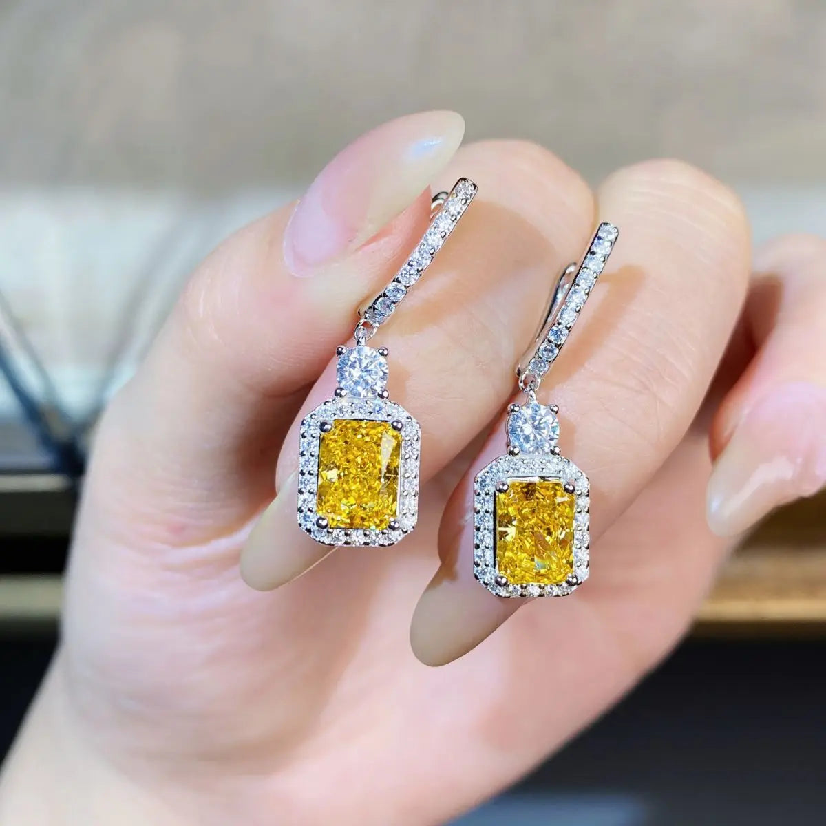Boucles d'Oreilles Clous Diamant PT950 Ice Flower – CLEVI Paris