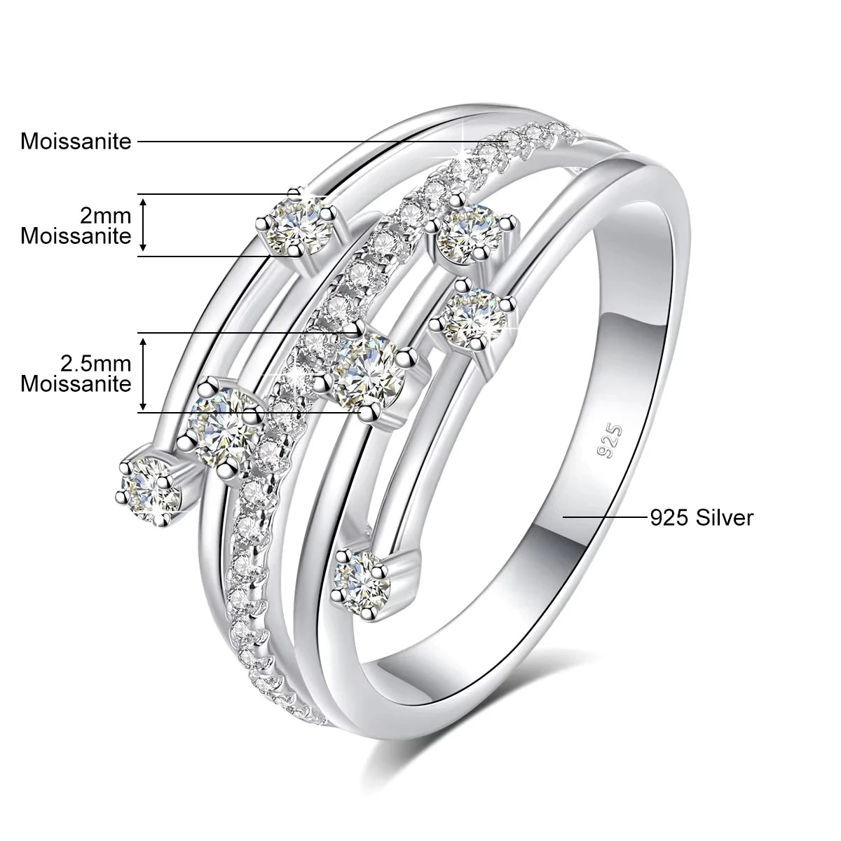 Alliance Moissanite Éternité Argent 925 – CLEVI Paris