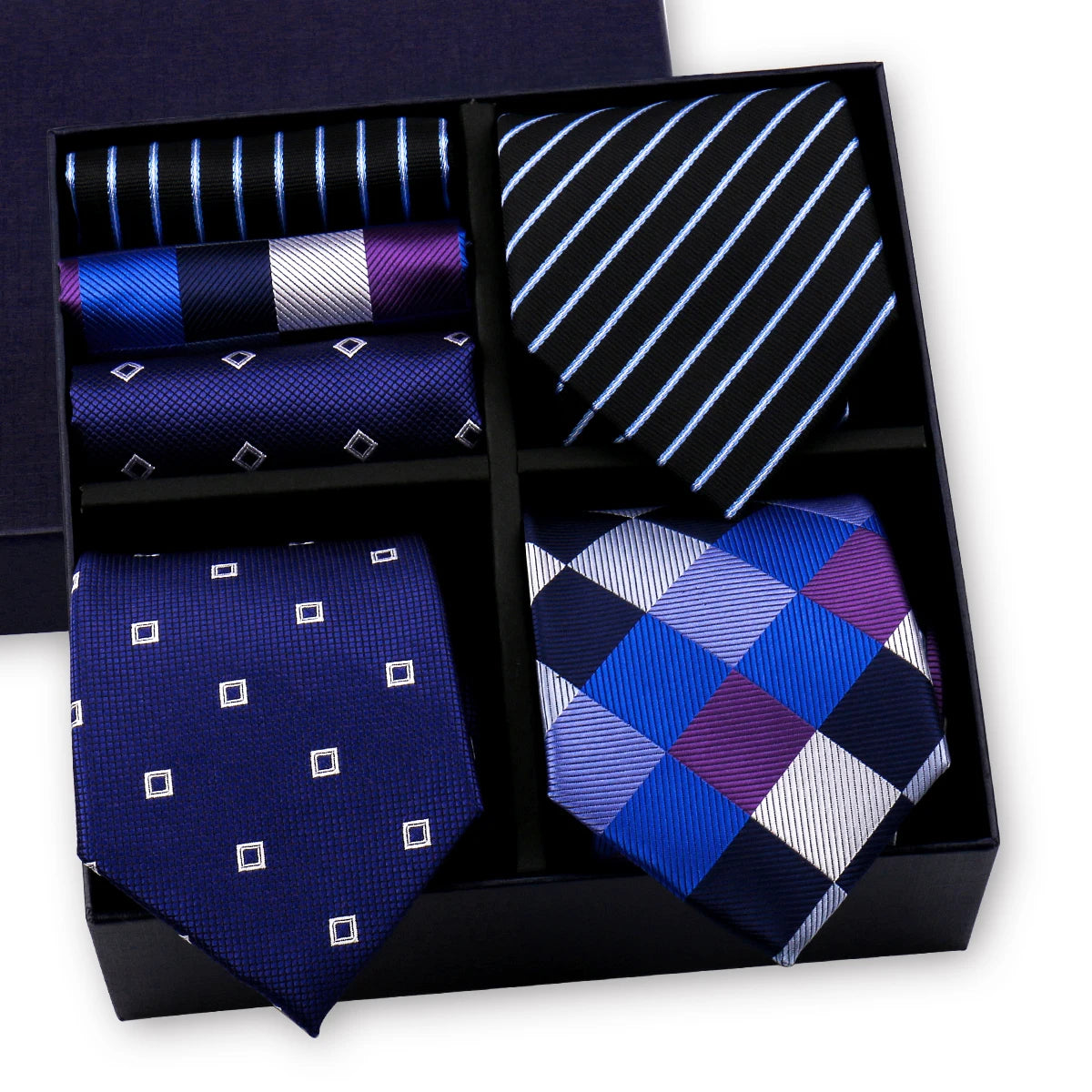 Coffret 3 cravates unisexes avec pochettes – CLEVI Paris