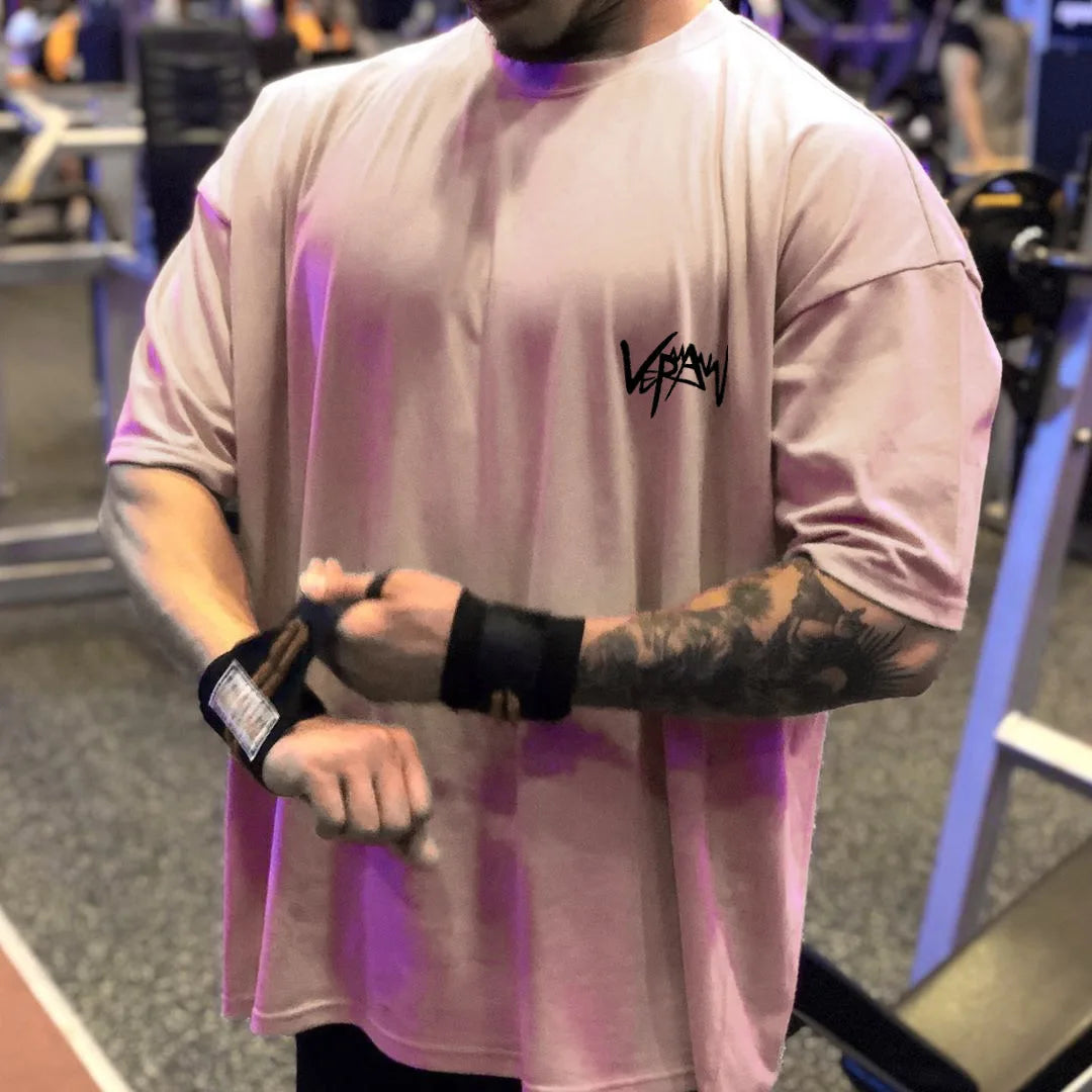 T-Shirt Sport Homme Oversize Coton Col Rond Running Streetwear Manches Courtes – CLEVI Paris
