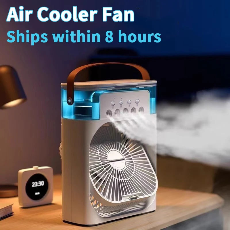 Ventilateur Brumisateur 3-en-1 Mini Climatiseur LED USB 600ml — CLEVI Paris