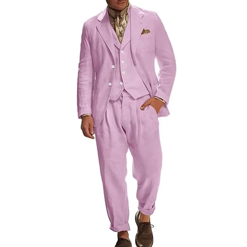 Costume Lin Homme 3 Pièces – CLEVI Paris
