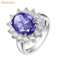 Bague Femme Vintage Tanzanite Créée Ovale Or Blanc – CLEVI Paris