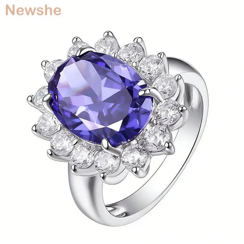 Bague Femme Vintage Tanzanite Créée Ovale Or Blanc – CLEVI Paris