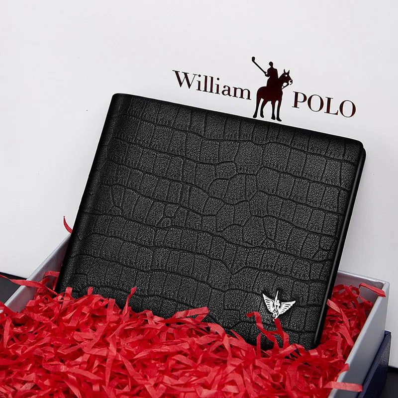 Portefeuille Court Homme Cuir Vache Véritable Motif Crocodile Ultra-Slim – CLEVI Paris