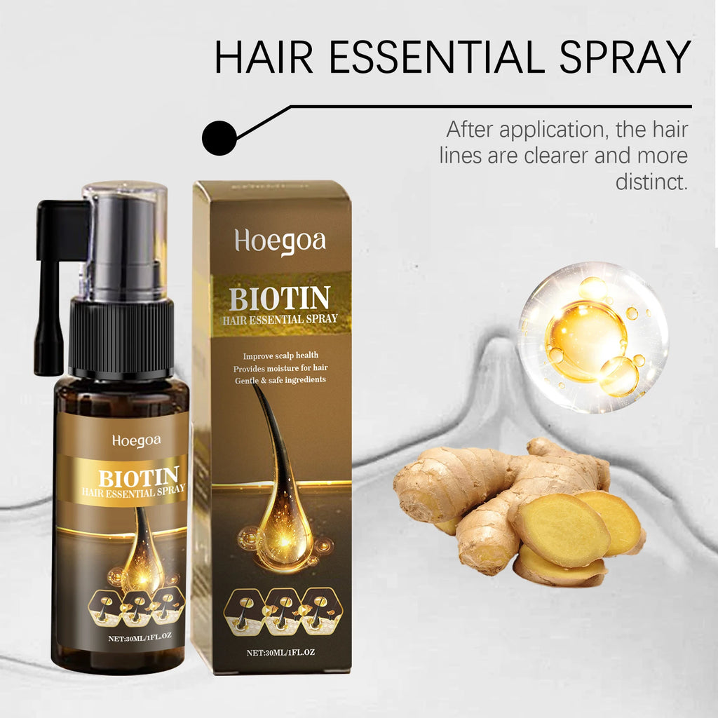 Sérum Capillaire Spray à la Biotine | Anti-Chute & Épaississant | Huile d’Argan & Gingembre | Certifié CPNP – CLEVI Paris