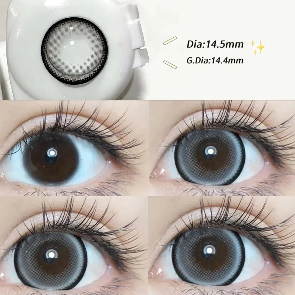 Lentilles de Contact Colorées OVOLOOK Pearl Series – Correction Myopie, 10 Teintes, Port 6 Mois
