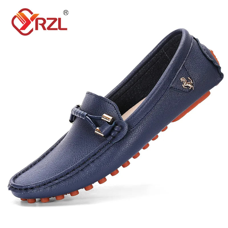 Mocassins Homme Cuir PU YRZL – Chaussures Plates Slip-On Respirantes Grande Taille 37-48 – CLEVI Paris