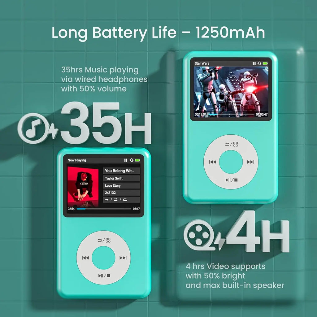 INNIOASIS Y1 Lecteur MP3 HiFi Bluetooth 64Go Écran 2,4" FM Radio Sortie Balancée – CLEVI Paris
