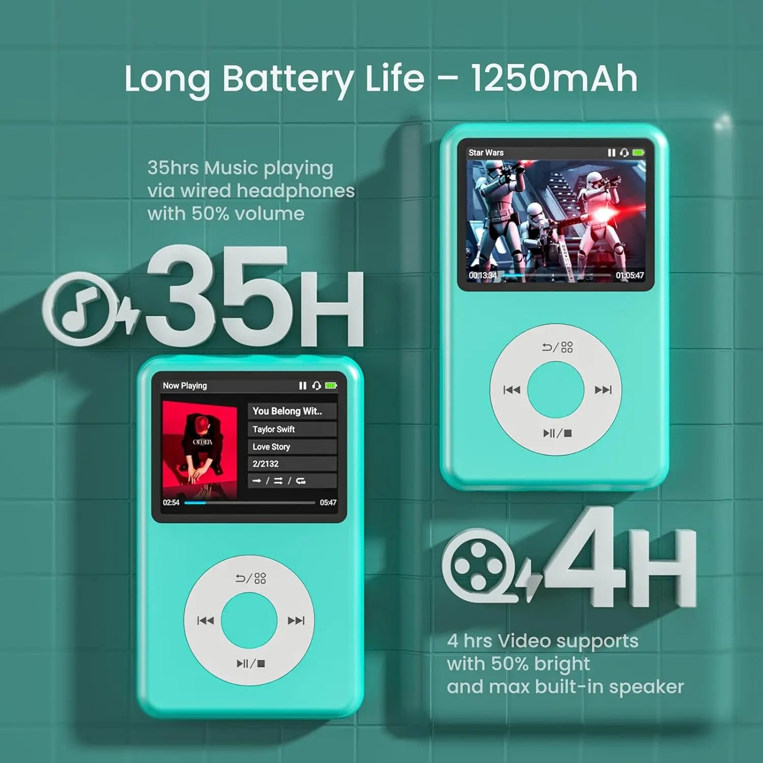 INNIOASIS Y1 Lecteur MP3 HiFi Bluetooth 64Go Écran 2,4" FM Radio Sortie Balancée – CLEVI Paris