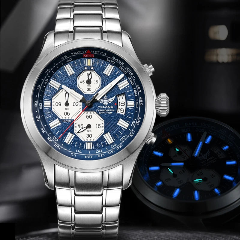Montre Quartz Homme YELANG V1029S – 42mm, Miyota OS10, Saphir & Étanche 100m