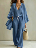 Ensemble femme 3 pièces kimono et pantalon – CLEVI Paris