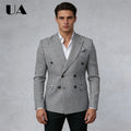 Veste homme croisée pied-de-poule – CLEVI Paris